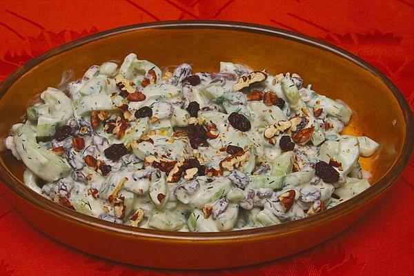 Cucumber Salad with Raisins and Nuts