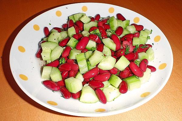 Cucumber Salad with Red Beans