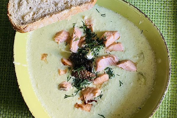 Cucumber Soup and Salmon