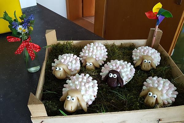 Cupcake Sheep with Marshmallow Frosting
