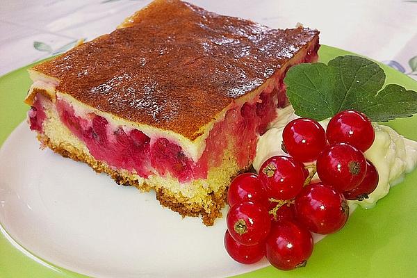 Currant Cake with Sour Cream Topping from Tray