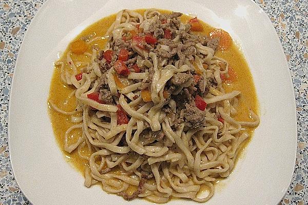 Curry Cream Noodles with Asian Touch