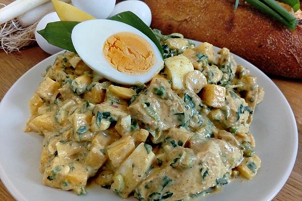 Curry Egg Salad with Mango and Wild Garlic