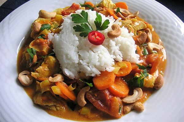 Curry Made from Chicken Breast Fillet and Carrots in Coconut – Lime Cream