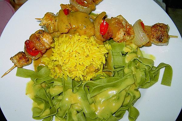 Curry – Turkey Skewers with Turmeric Rice