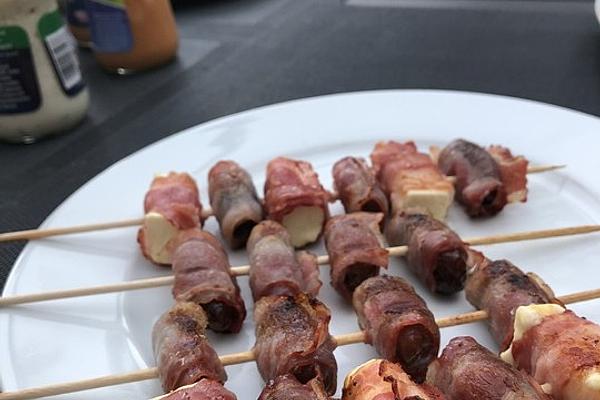Date and Sheep Cheese Skewers with Bacon