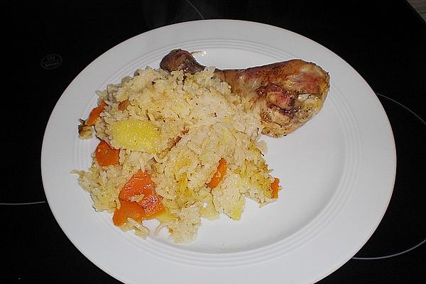 Delicious Main Course Made from Rice, Potatoes and Meat