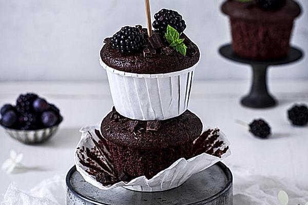 Double Chocolate Muffins with Blackberries