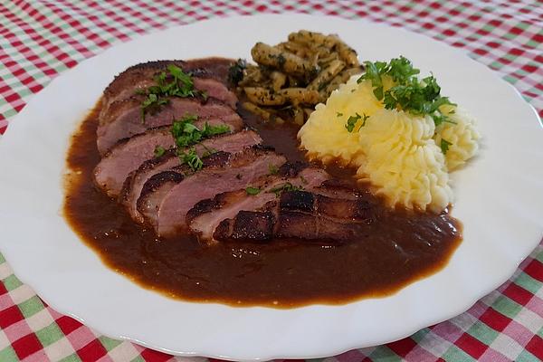 Duck Breast with Red Wine – Caramel Sauce