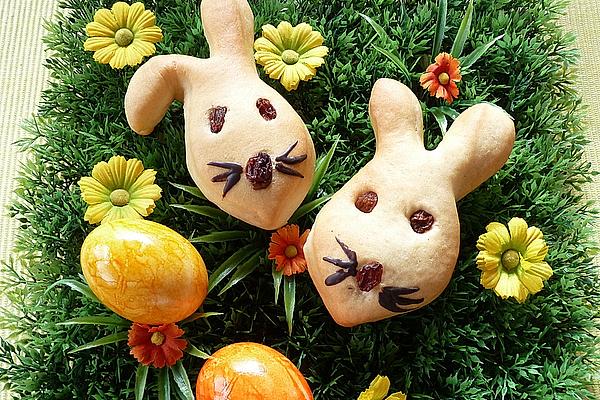 Easter Bunnies Made from Yeast Dough