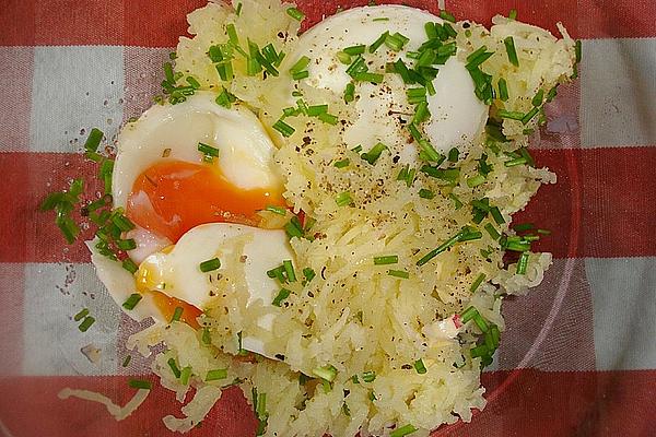 Egg in Glass with Boiled Potato