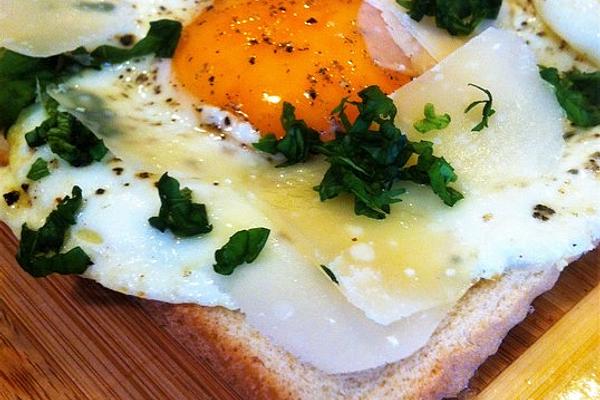 Egg, Parmesan and White Balsamic Vinegar on Toast