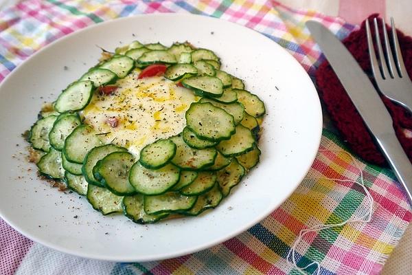 Egg with Cucumber and Tomato