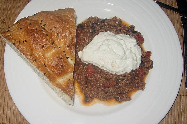 Eggplant Pan with Minced Meat and Sheep Cheese