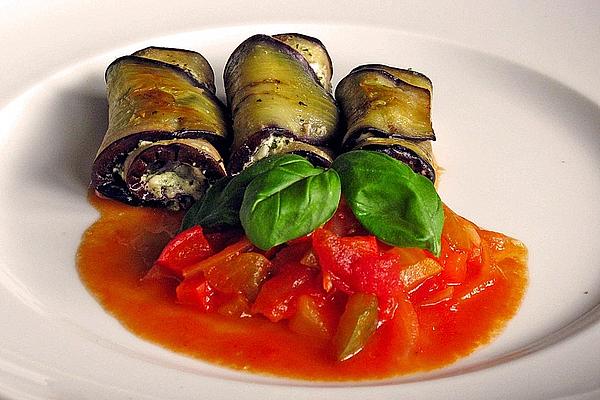 Eggplant Rolls with Feta Cheese Filling