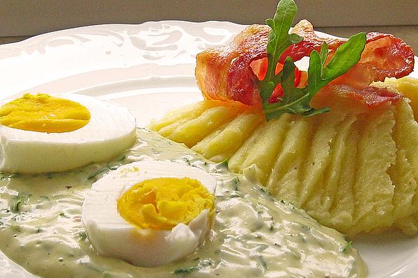 Eggs with Rocket and Mustard Sauce