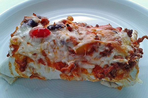 Enchilada with Minced Meat and Vegetable Filling