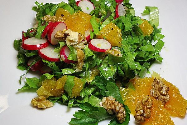 Endive Salad with Oranges, Radishes and Walnuts