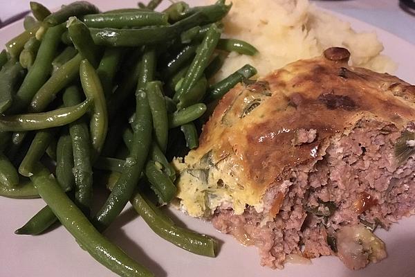 False Hare (meatloaf) with Spring Onion and Cream Cheese Crust
