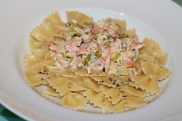 Farfalle with Smoked Salmon in Dill – Sahness Sauce