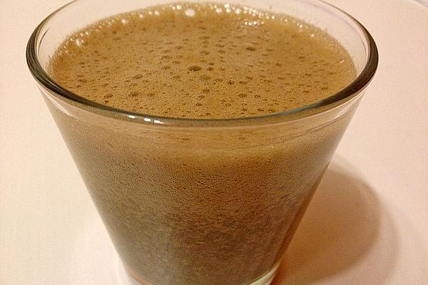 Favorite Breakfast Smoothie with Lettuce, Plum, Banana and Cocoa