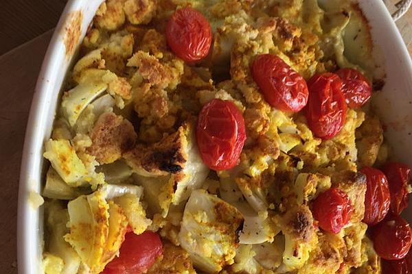 Fennel and Cherry Tomato Crumble