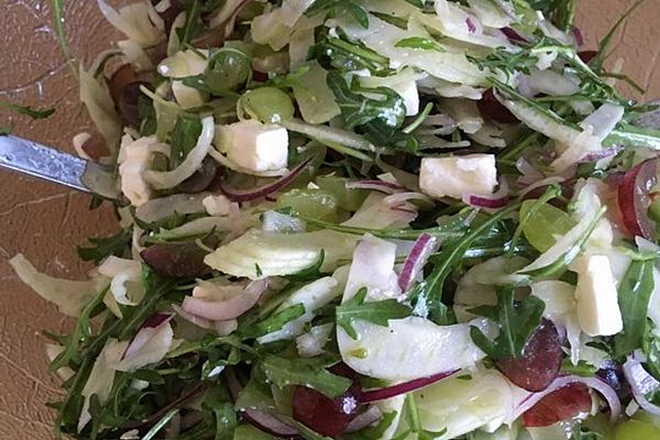 Fennel, Grape and Rocket Salad with Feta Cheese
