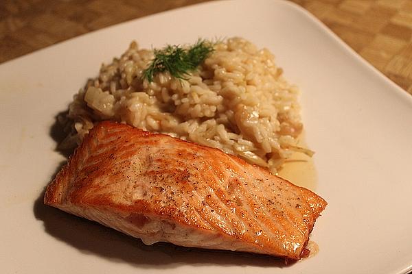 Fennel Risotto with Salmon