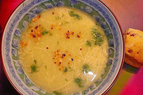 Fennel Soup with Apple, Almonds and Parmesan