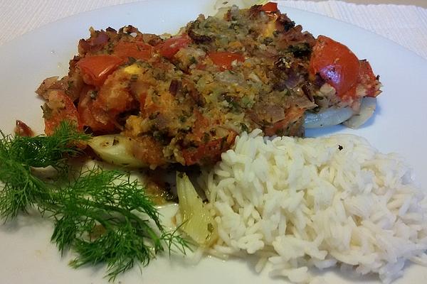 Fennel Vegetables with Tomato and Garlic Crust