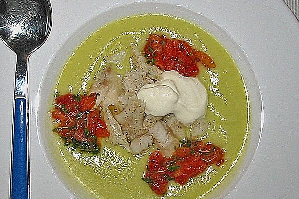 Festive Potato Soup with Pikeperch and Tomato-cress Compote