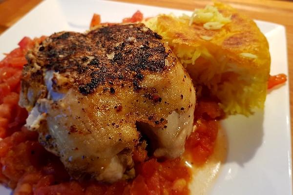 Filled Oriental Chicken Breast with Vanilla Tomatoes