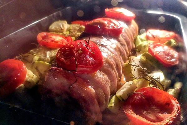 Filled Paleo Meatloaf Wrapped in Bacon