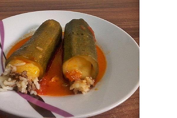 Filled Zucchini with Minced Meat &amp; Rice