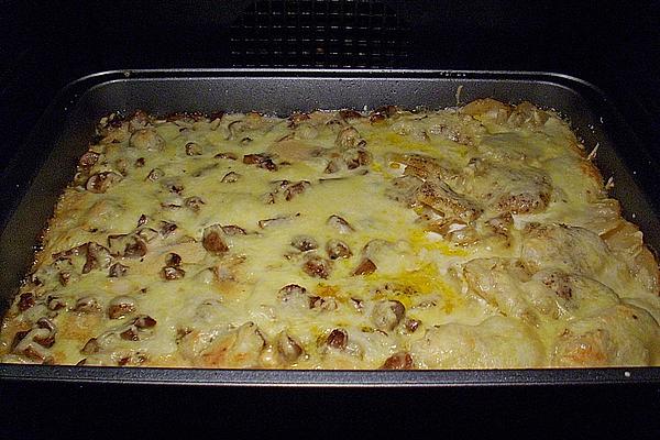 Fillet Gratin with Mushrooms and Potato Slices