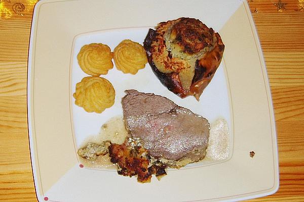 Fillet Of Beef with Baked Apples
