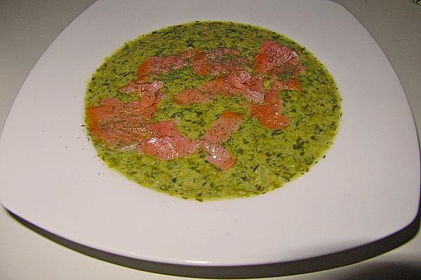 Fine Salad Soup with Smoked Salmon