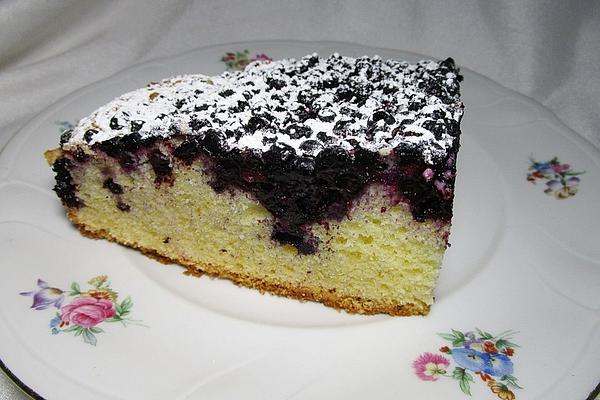 Fine Sand Cake with Blueberries