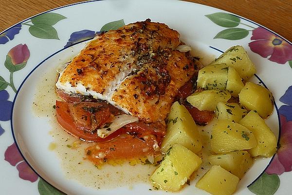 Fish Fillet with Herbs – Tomatoes