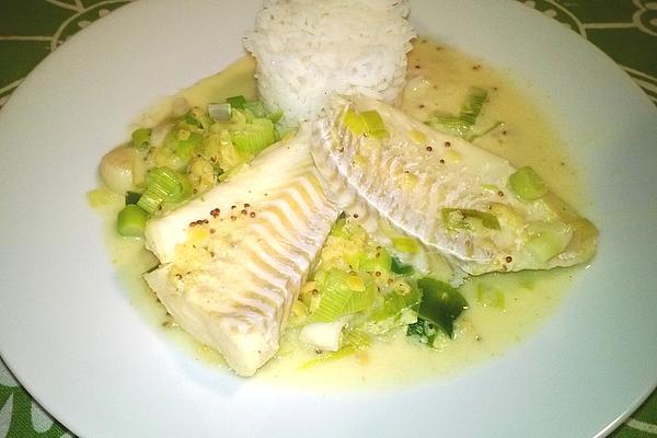 Fish Fillet with Red Lentils and Leek