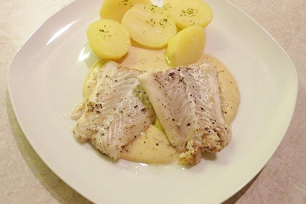 Fish Fillet with White Wine Mustard Sauce