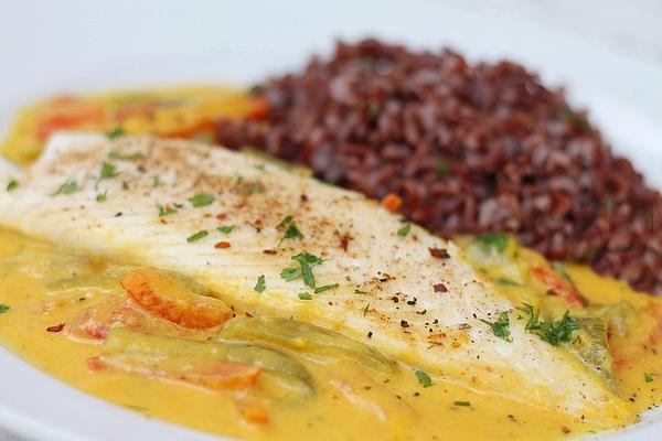 Fish on Yellow Pepper Sauce