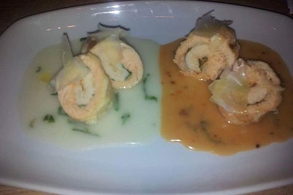 Fish Roulade with Mustard Sauce