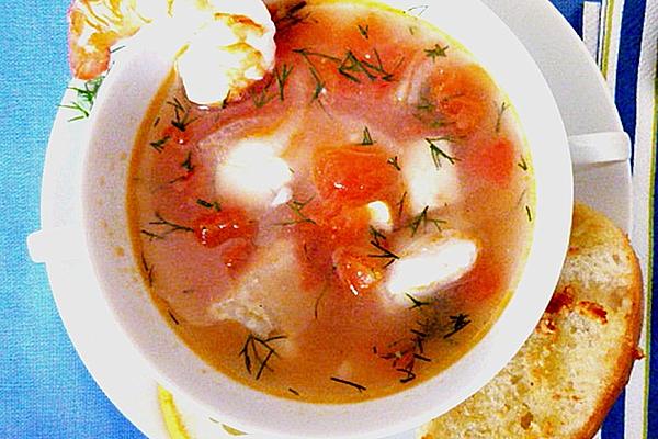Fish Soup with Garlic Bread