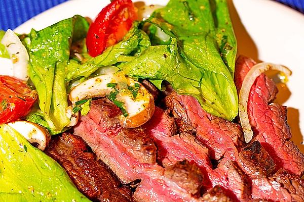 Flank Steak from Kobe Beef with Mixed Salad