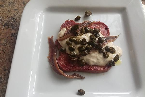Fred`s Beef Tongue with Tuna Cream, Anchovies and Capers