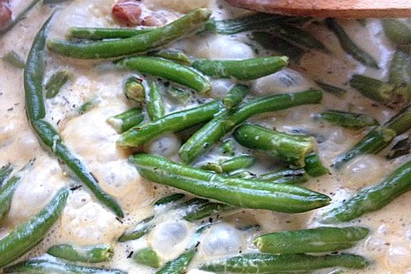 French Beans in Bacon-cream-cheese Sauce