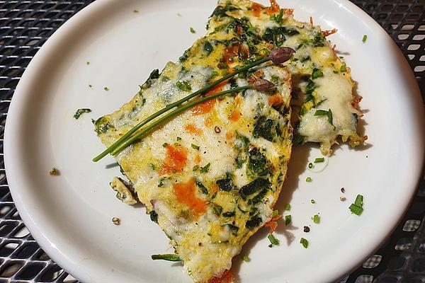 Fresh Omelets with Spinach, Wild Garlic and Zucchini