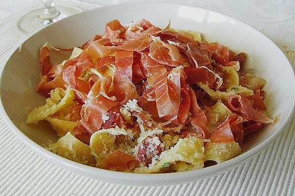 Fresh Pasta with Bacon and Parma Ham