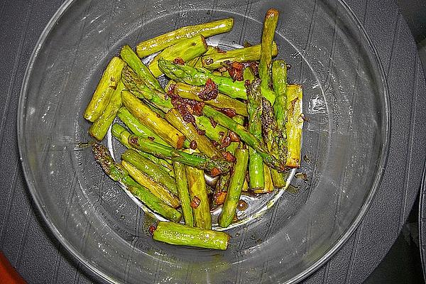 Fried Asparagus with Pumpkin Seed Oil